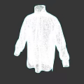 White Stand Up Collar Long Sleeves Casual Shirt With Simple Front Placket Design