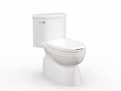 Contemporary White Toilet with Sleek Design and Comfortable Seat for Modern Bathrooms 3d model