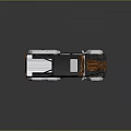 Six-Wheel Military Truck With Black And Brown Textured Body White Roof And Reflective Surface