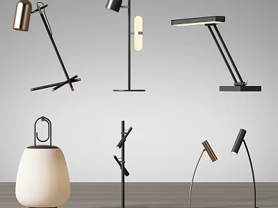 Modern Table Lamps With Various Styles Metal Stands And Adjustable Arms 3d model