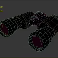 High Quality Black Binoculars With Pink Lenses Displayed On Gray Background