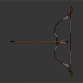 Traditional Wooden Archery Bow With Arrow Shaft And String Design