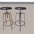 Modern Metal Bar Stools with Silver and Gold Finish and Sturdy Frame Design