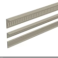 Three White Gypsum Cornice Molding Profiles With Decorative Groove Design For Interior