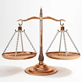 Commercial Equipment Brass Colored Balance Scale With Double Pans And Hanging Chains