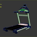 Modern Fitness Treadmill With Digital Display And Blue White Running Belt