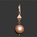 Copper Colored Earrings Featuring Diamond Shaped And Spherical Pendants Design