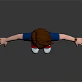 3D Boy Character Model With Blue Polo Shirt Brown Shorts Red Socks And White Shoes