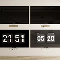 Four Wall Mounted TVs With Black Screens Displaying Time And Date 3d model