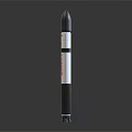 Tall Tsirkon 3 Rocket With White Section Blue Yellow Stripes On Dark Background