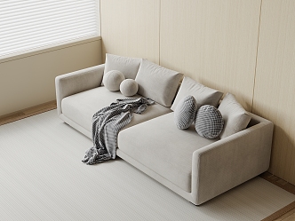 Double sofa multi-person sofa 3d model