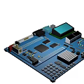Detailed Architectural Model With Various Structures White Building And Blue Areas