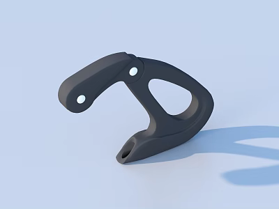 Practical Black Plastic Household Item With Curved Design And Hanging Holes 3d model