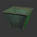 Square Flower Pot With Purple Green Gradient Glazed Finish For Home Garden Decoration