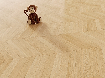 Modern Wood Flooring Solid Wood Flooring Plush Toy Doll model