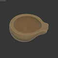 Beige Bowl Shaped Decorative Ornament Set With Handle For Home Decoration