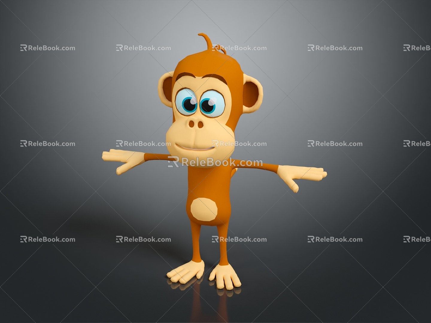 Monkey Monkey Cartoon Monkey Anime Monkey Stylized Monkey Fantasy Style Monkey Toy 3d model