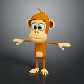 Monkey Cartoon Monkey Anime Monkey Stylized Monkey Fantasy Style Monkey Toy 3d model