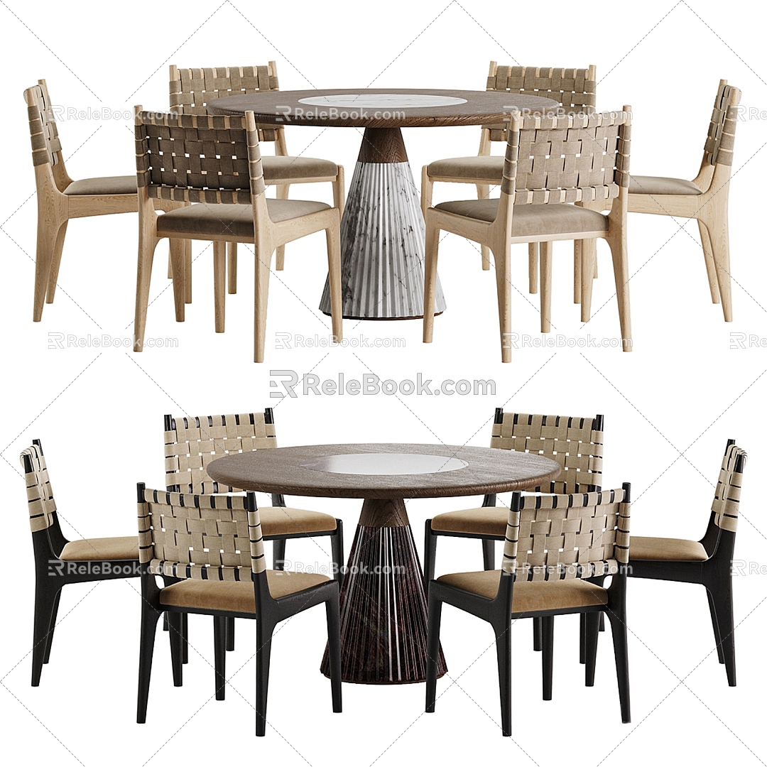 Nordic Dining Tables and Chairs 3d model