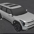 White KIA SUV With Modern Exterior Design Front Grille And LED Headlights 3d model
