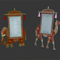 Red Elephant And Camel Shaped Decorative Mirrors For Home Living Accessories