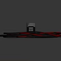 Modern Household Electrical Appliance With Coiled Black And Red Cables On Dark Surface