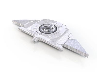 Detailed Silver Metallic Spacecraft Component With Central Structure And Textured Surface 3d model