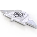 Detailed Silver Metallic Spacecraft Component With Central Structure And Textured Surface