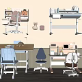 Children's Desk Study Table Lifting Table 3d model