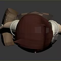 Man With Reddish Brown Hair Green White Top Gray Pants Brown Backpack 3D Character Model