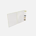 Set of Framed Abstract Paintings With Curved Lines And Monochrome Design