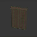Red Grid Patterned Wall Structure With Spiked Top And Vertical Panels