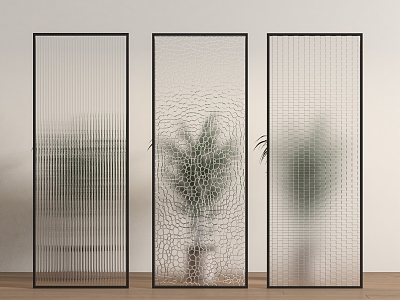 Modern glass partition glass screen Changhong glass partition 3d model