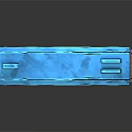 Blue Futuristic Pistol With Red Indicator Light Yellow Warning Sign And Gray Grip
