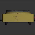 Yellow Square Base Electrical Heating Plate With Black Circular Panel And Red Triangular Warning Sign
