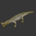Realistic 3D Crocodile Model With Open Mouth And Textured Skin On Dark Background