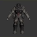 Game Movie Character Armored Warrior With Detailed Mechanical Armor And Battle Gear 3d model