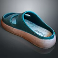 Comfortable Home Slippers Green Upper With Light Brown Sole Balance Label Soft Fabric Lining For Daily Wear