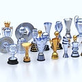 Trophy Memorial Cup Prizes Champion Prizes Souvenirs Ornaments Decoration Football Trophy 3d model