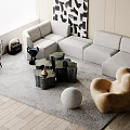 Sofa coffee table combination 3d model
