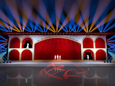 Stage Dance Beauty Retro Dance Beauty Lighting Stage Design 3d model