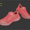 Light Pink Kids Casual Shoes With Mesh Upper Velcro Strap And White Sole