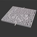 White Square Maze Playground Equipment With Intricate Pathways And Entrance Exit