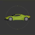 Bright Yellow Sports Car With Sleek Aerodynamic Design And Black Roof