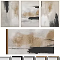 Modern Abstract Wall Art Paintings With Brown Black White Brush Strokes