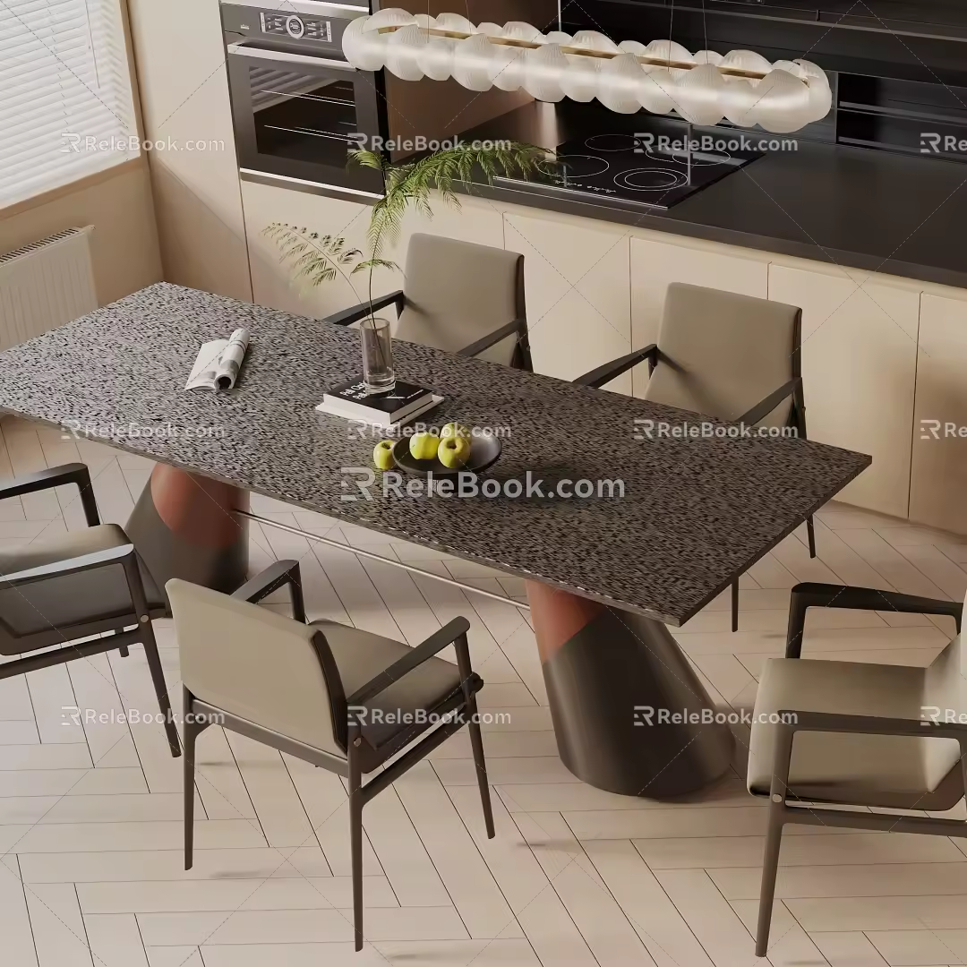 Modern dining table 3d model