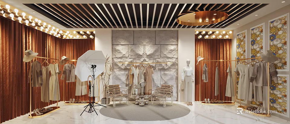 Modern Public Office Space With Open Layout Workstations And Comfortable Seating 3d model