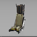 Ergonomic Office Chair With Black Frame Beige Fabric Straps And Yellow Accents