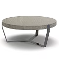 Modern Round Coffee Table With Metal Mesh Top And Geometric Legs Design