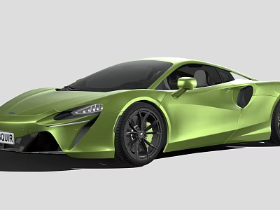 Green Two Door McLaren Sports Car With Sleek Design And Black Wheels 3d model